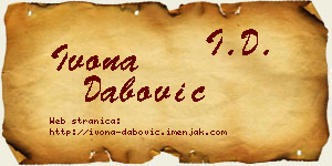 Ivona Dabović vizit kartica